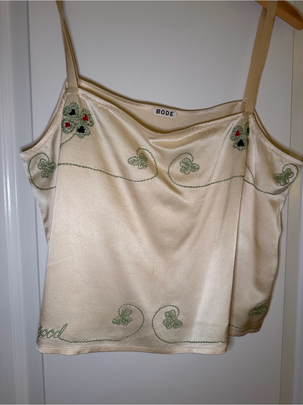 Bode Silk Embroidered Camisole Top - Lucky Draw tank - Picture 3 of 6